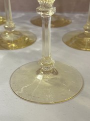 HEISEY 1930s OLD DOMINION SET OF 6 SAHARA YELLOW CHAMPAGNE TALL SERBET GLASSES