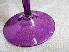 Set 5 Clear Wine Glasses with Purple Amethyst Tulip S- Shaped Stem Base