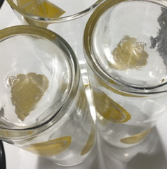 Old Vintage Lot~MCM Federal Glass Lemon Wedge Lemonade Tea Glasses~Decorated Art