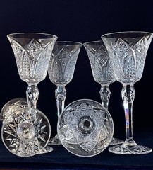 SAINT LOUIS FRANCE Crystal STELLA Sherry/Cordial Glasses 6 1/8” Set of 6 VTG
