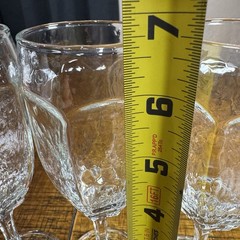 Vintage Libbey 6.75” Chivalry Clear Textured Glass Champagne Flutes Set of 3